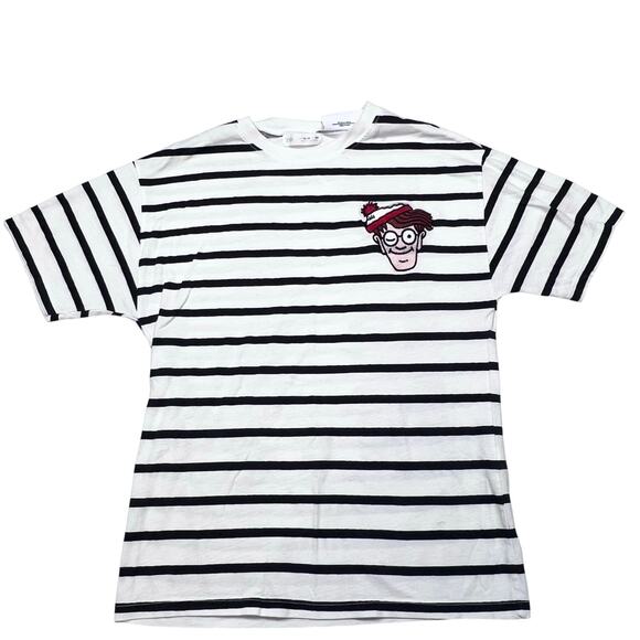 Zara Where's Wally Waldo Shirt Striped White Black Youth Size XL Adult XS - Picture 2 of 6